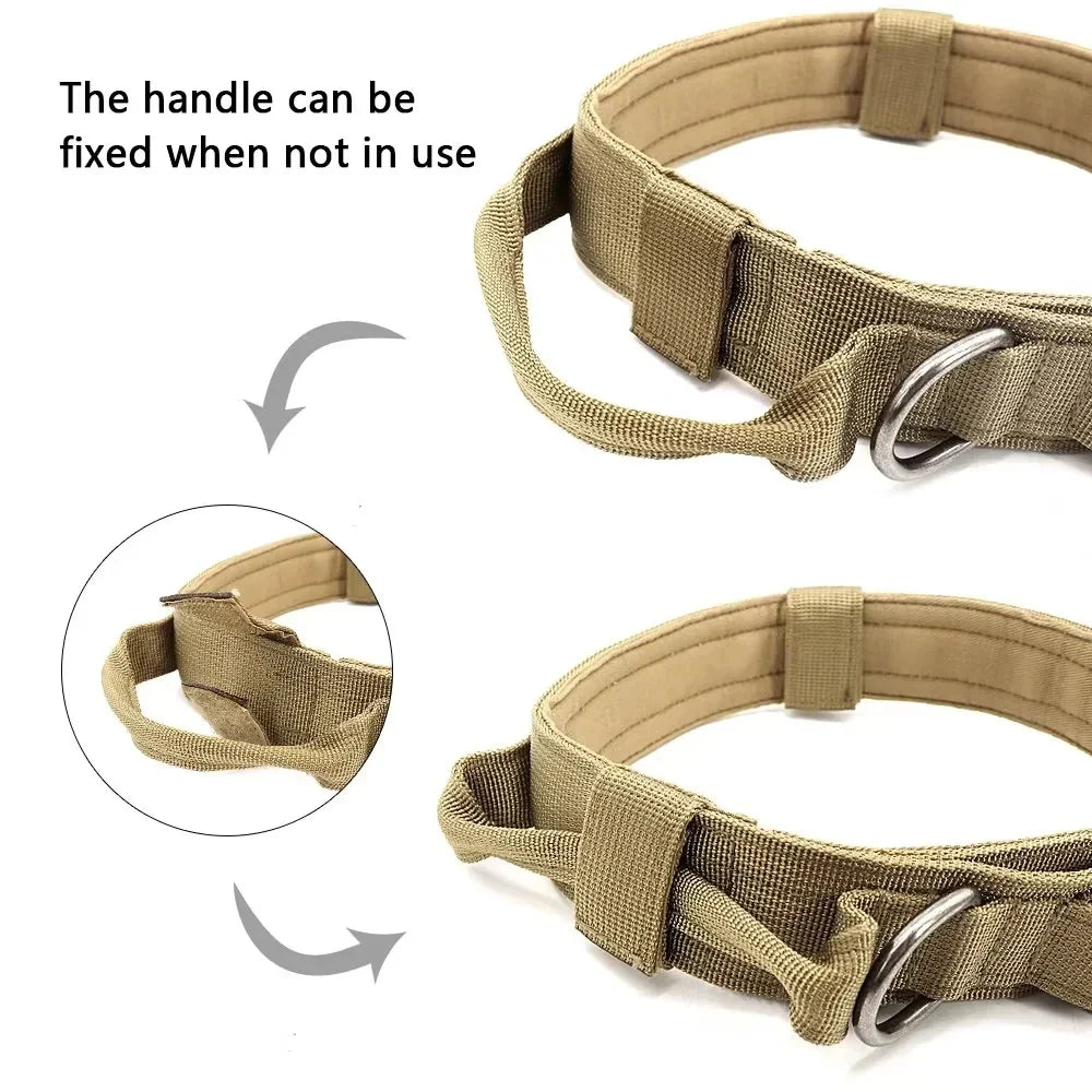 Tactical Dog Collar for Medium Large Pet Walking Training  ourlum.com   