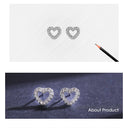 Modian Authentic 925 Sterling Silver Heart Stud Earrings