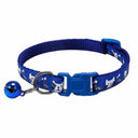 Colorful Cats Pattern Bell Collar: Stylish and Safe Pet Accessory  ourlum.com Navy  