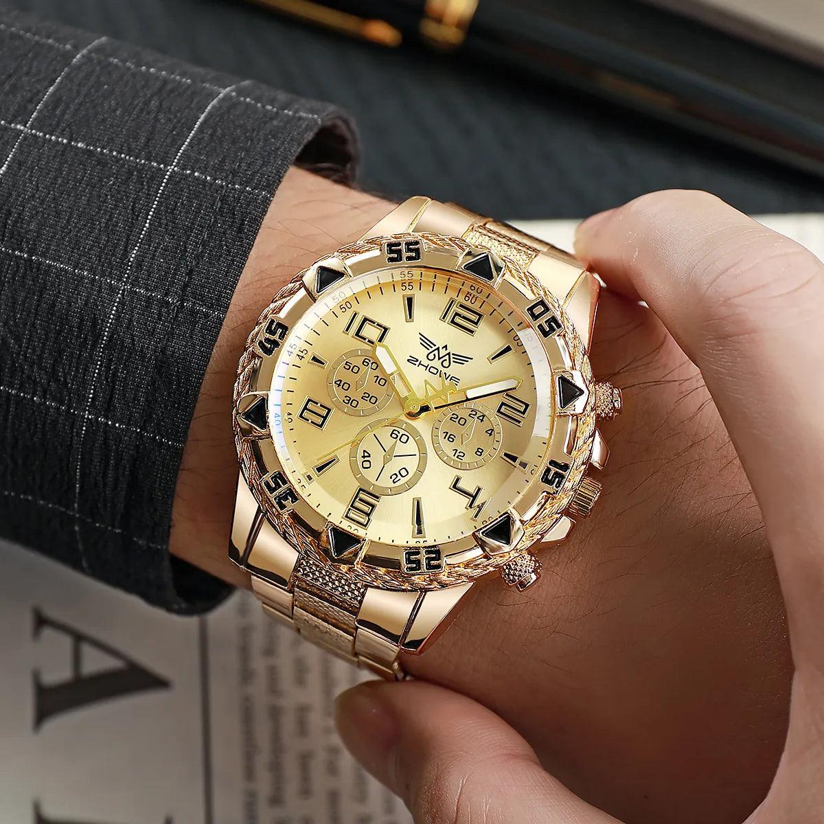 Luxury Steel Band Men's Quartz Watch - Stylish Analog Wristwatch  ourlum.com   