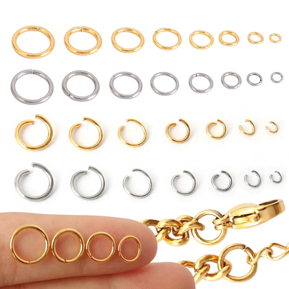 Stainless Steel Jump Rings Split Rings Connectors Wholesale Lot - DIY Jewelry Making Supplies  ourlum.com   
