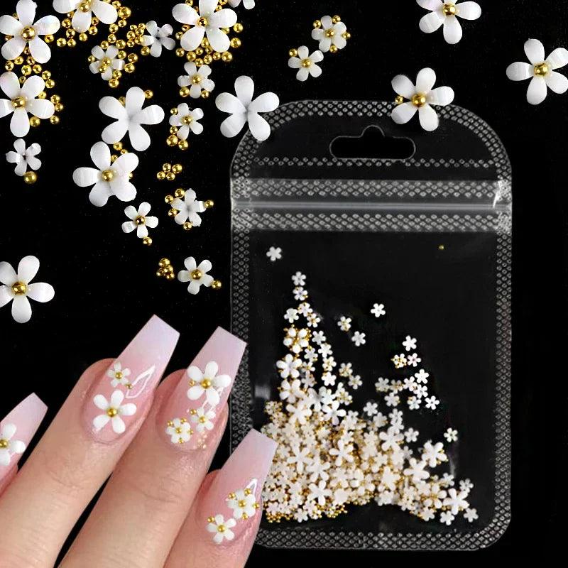 4.5g Acrylic Flower Nail Art Decoration Mixed Size White Rhinestones Silver Gem Manicure Tool Accessories For DIY Nail Design  ourlum.com   