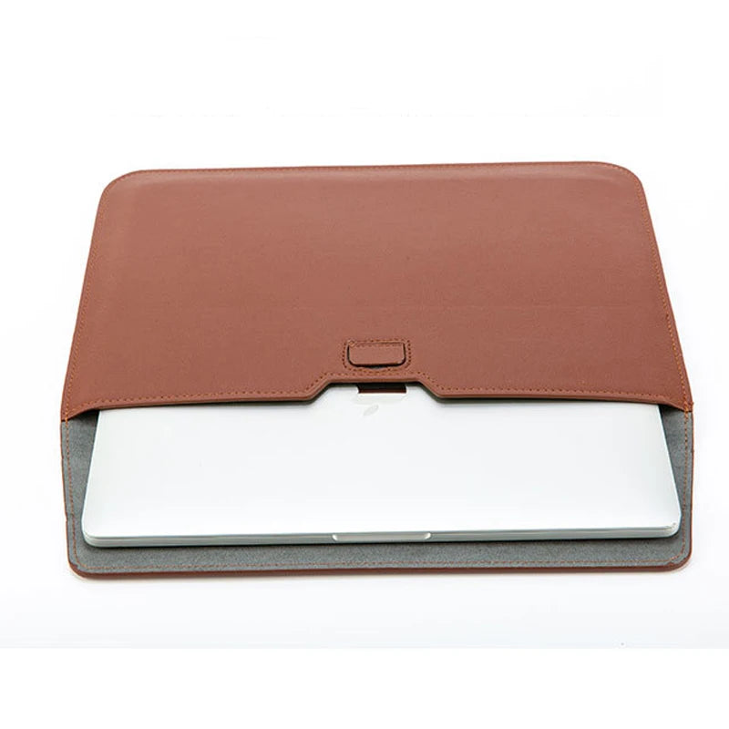Stylish Pu Leather Laptop Sleeve - Protective Case for MacBook Air, Pro, Huawei - Unisex Bag for 11", 13", 15" Laptops  ourlum.com   
