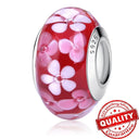 Colorful Heart Murano Glass Charm - Sterling Silver Pandora Jewelry Piece  ourlum.com LLZ007-RD  