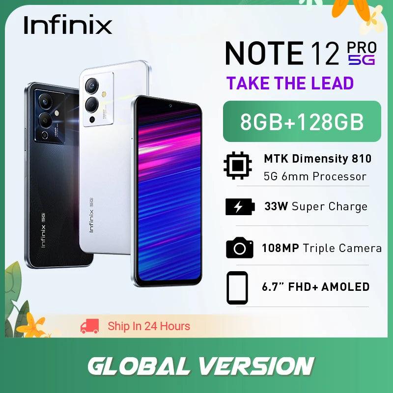 Infinix NOTE 12 PRO 5G Smartphone - 8GB RAM, 128GB Storage, 108MP Camera, 6.7" FHD+ AMOLED, Dimensity 810 Ultra Processor