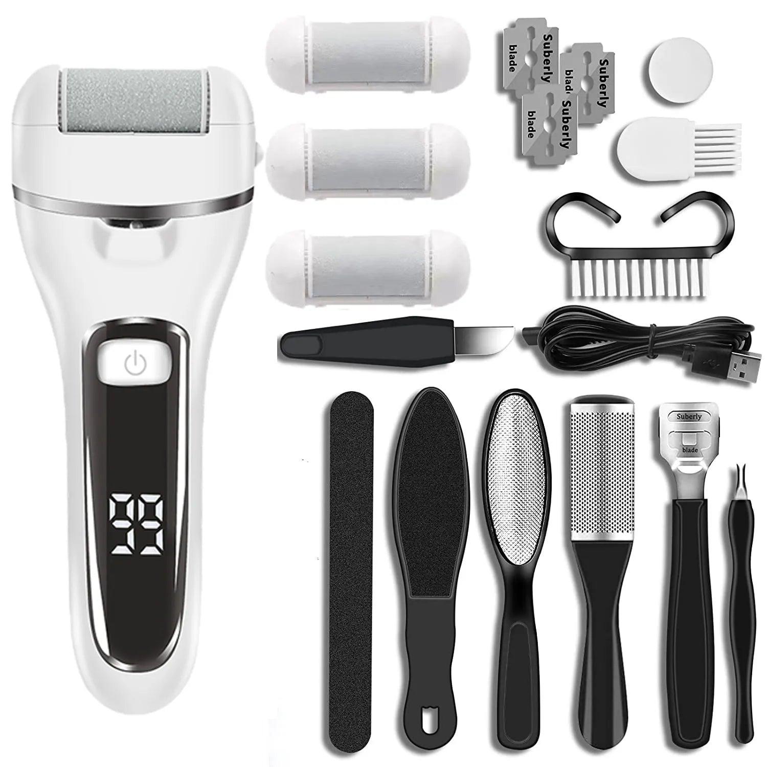 Electric Foot Care Kit with USB Rechargeable Callus Remover - Professional Pedicure Tool for Smooth, Soft Feet  ourlum.com   