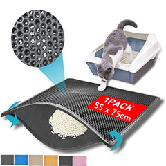 Cat Litter Mat: Waterproof Double Layer Foldable Trapping Carpet Bed Pads