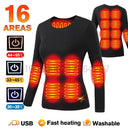 Winter Heated Underwear Set Women Men USB Electric Heating Jacket