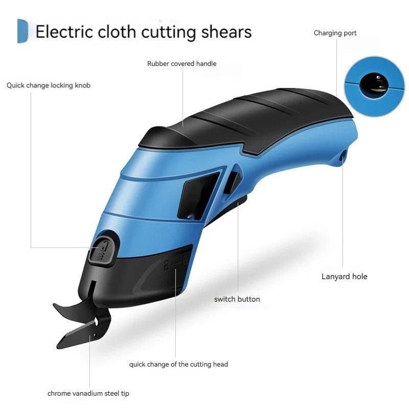 New cordless electric tailoring scissors USB charging Suitable for cutting cotton fabric/leather/cloth and other materials  ourlum.com   