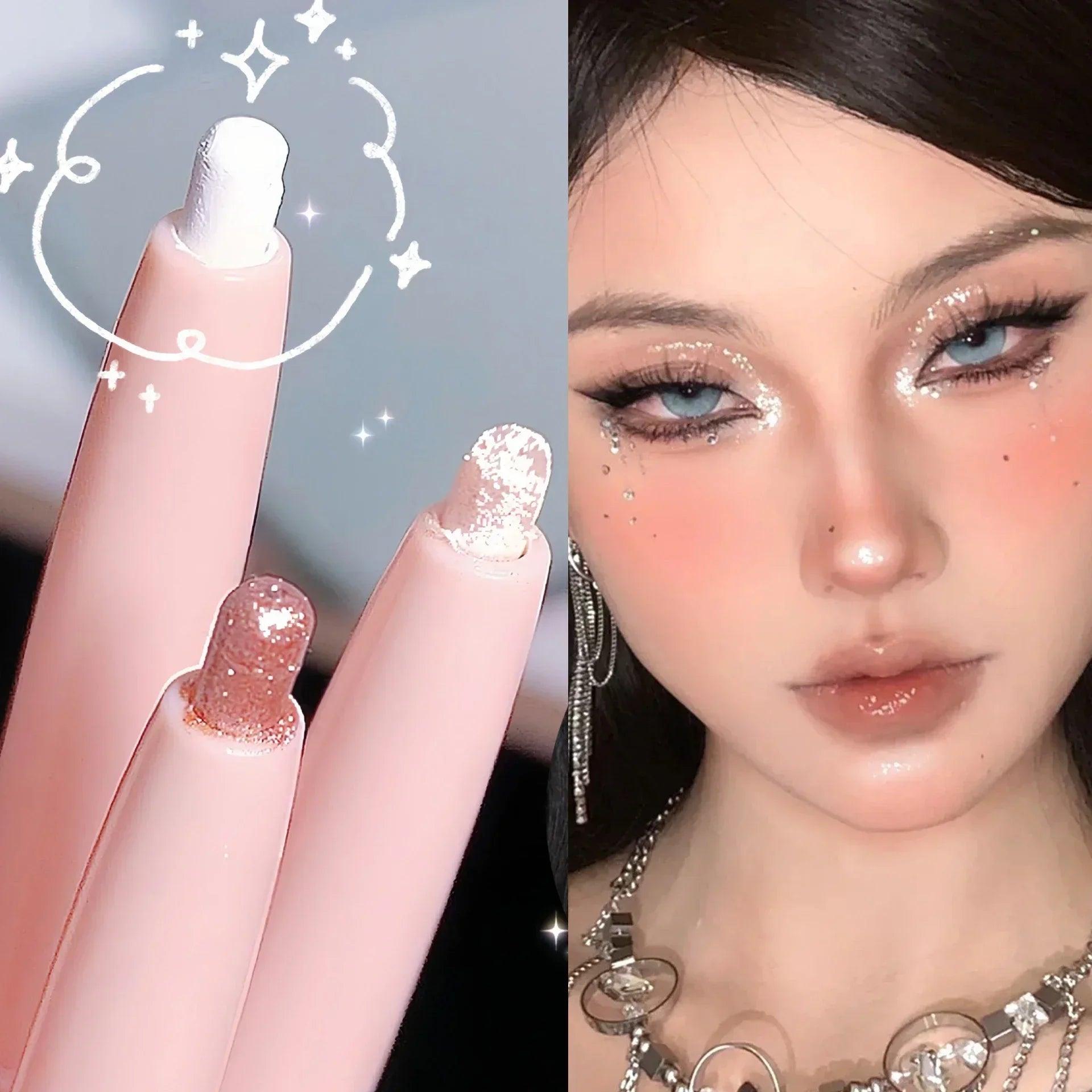 Sequin Eyeshadow Pencil Waterproof Diamond Glitter Highlighter Stick Pearl White Silkworm Eyeliner Pen Korean Makeup Cosmetics  ourlum.com   