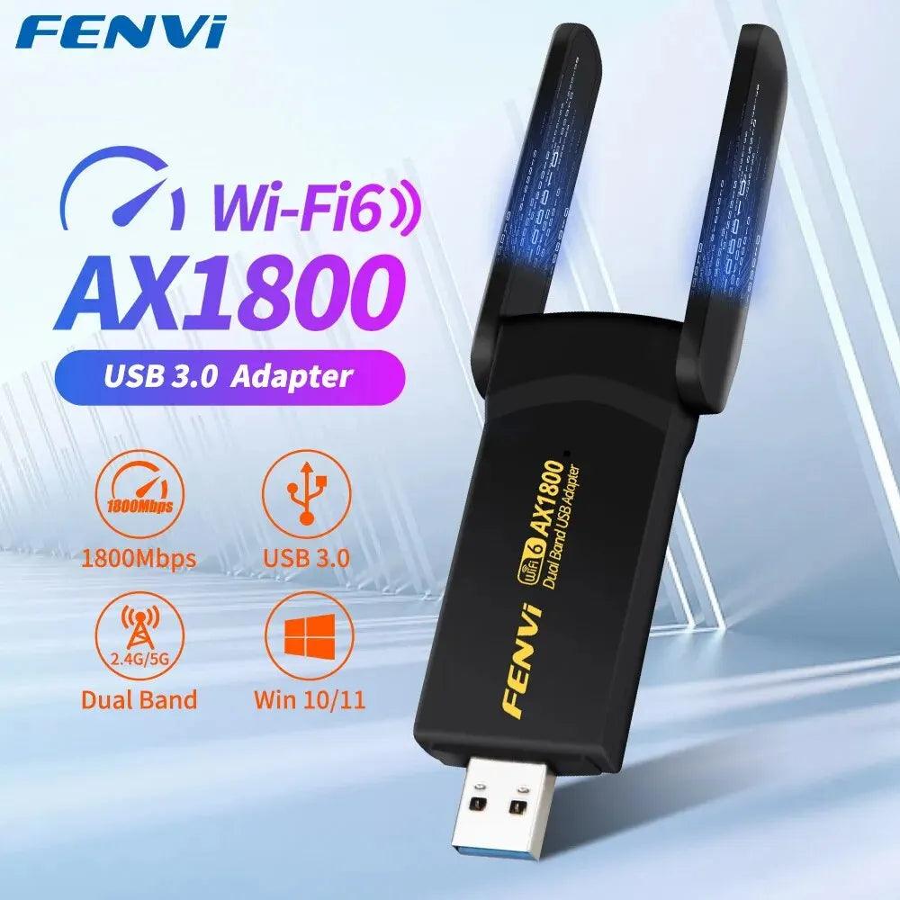 FENVI 1800Mbps Dual Band WiFi 6 USB 3.0 Adapter for Laptop PC - Enhanced Connectivity and Speeds  ourlum.com   