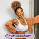 Afro Puff Ponytail Voluminous Ombre Honey Blonde Extension