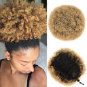 Afro Puff Ponytail Voluminous Ombre Honey Blonde Extension