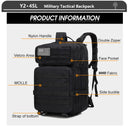 Tactical Backpack 3 Day Assault Pack Molle 38/45L Waterproof