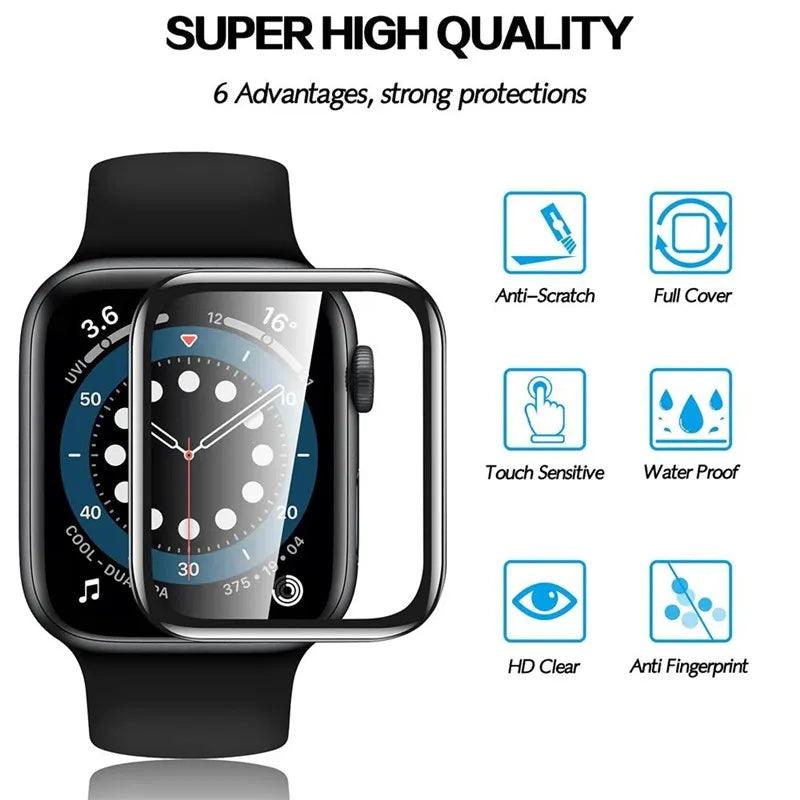 5PCS Hydrogel Ceramic Film Screen Protectors for Apple Watch Series 7 6 SE 5 9 8 - Full Protection Ultra Thin 38-49MM  ourlum.com   