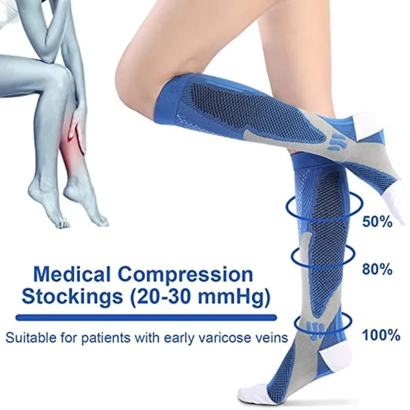 Compression Socks for Men and Women Medical Althetic Sports Nurses Socks Is Best for Running Flight Travel Cycling