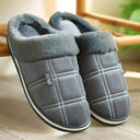 Men's Large Plaid Memory Foam Slippers for Cozy Comfort