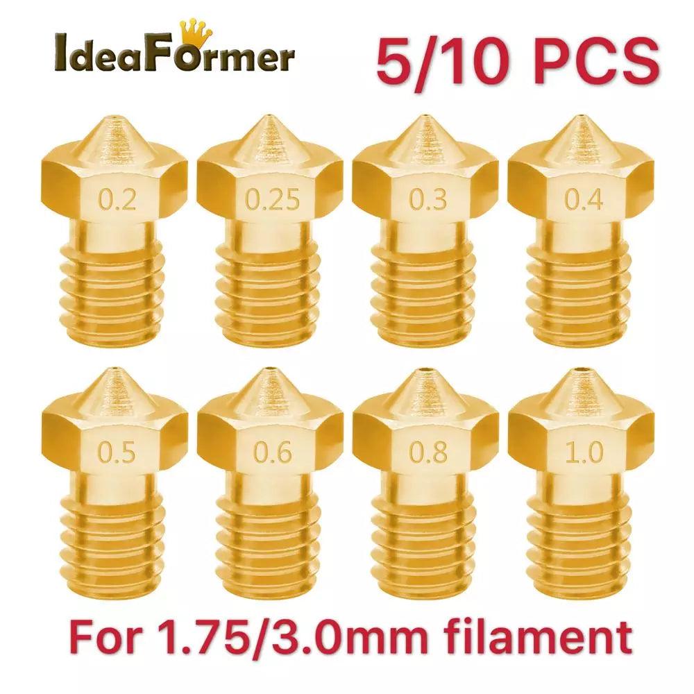 Brass Nozzle Set: Versatile Printing Options for Filament Printers  ourlum.com 5PCS 1.75mm 0.2mm 