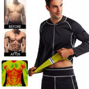 YBFDO Sauna Suit for Men Weight Loss Sweat Suit Slim Fitness Clothes Hot Thermo Sauna Pants Waist Trainer Body Shaper Shirt