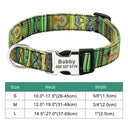 Large Dog Collar: Personalized Cute Print Nylon Pet Collar for Small, Medium, Large Dogs  ourlum.com 030 green S 