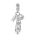 Sterling Silver Puppy Family Zircon Pendant For Dog Lovers