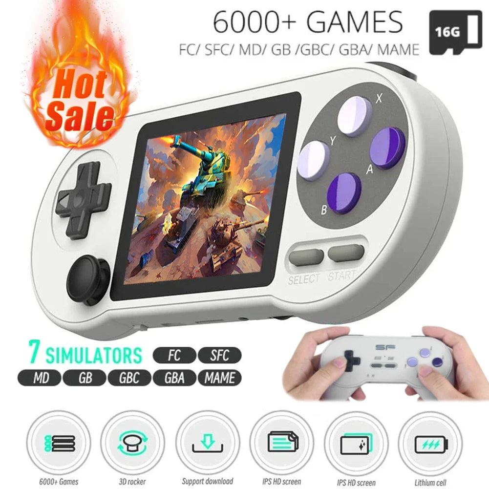 DATA FROG SF2000 Portable Handheld Game Console 3 inch Retro Game Consoles With 6000 Games Classic Mini Video Games for Kids  ourlum.com   