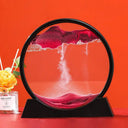 Deep Sea Sandscape Art: Mesmerizing Home Office Decor & Gift  ourlum.com Black Base-Pink 12 inch 