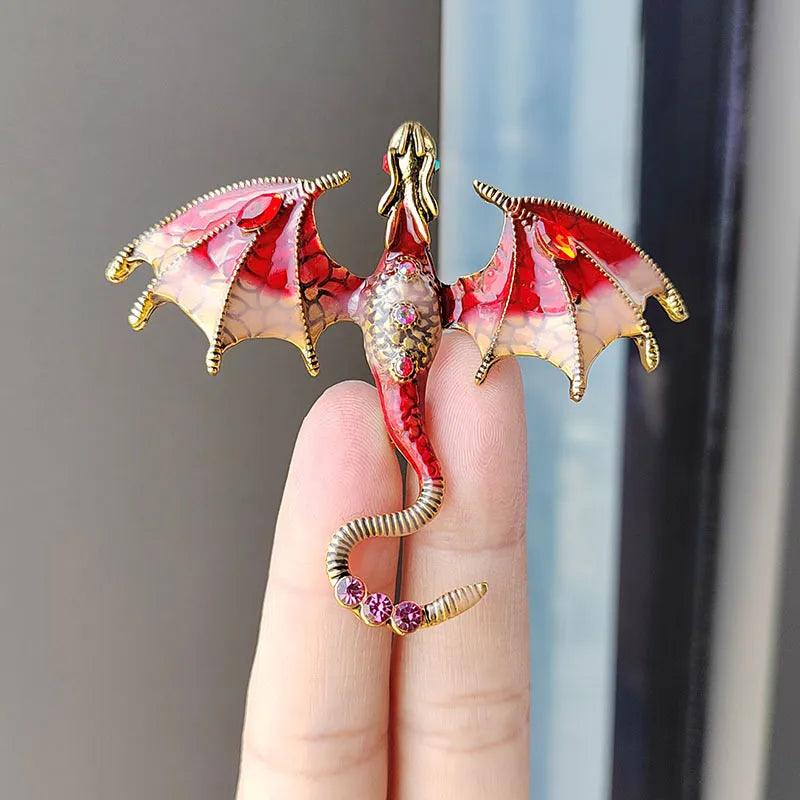 Enamel Dragon Brooches: Mythical Animal Party Office Pins