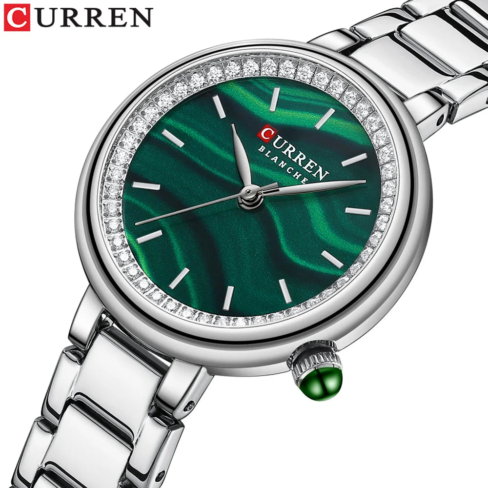 Ladies' CURREN Simple Luxury Quartz Wristwatch with Thin Stainless Steel Band  OurLum.com   