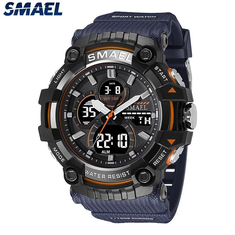 Military Green Dual Display Sport Watch for Men - Water Resistant Quartz Wristwatch with Alarm Clock and Stopwatch  ourlum.com   