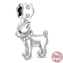 Sterling Silver Dog Charm Bead for Pandora Bracelet Jewelry