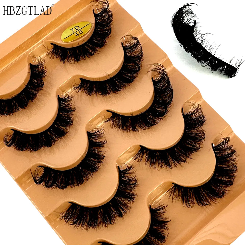 NEW 5pairs Classic Hybrid Volume Lashes New Arrival Wispy D Curl Short Russian Strip Lashes Makeup False Eyelashes  ourlum.com   