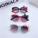 Adorable UV400 Kids Sunglasses with Cat Design and Bowknot