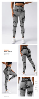 Seamless High Waist Tie Dye Leggings for Women Fitness Wear