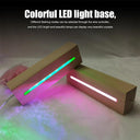 Wooden LED Resin Art Display Stand: Vintage Strip Light Base  ourlum.com   