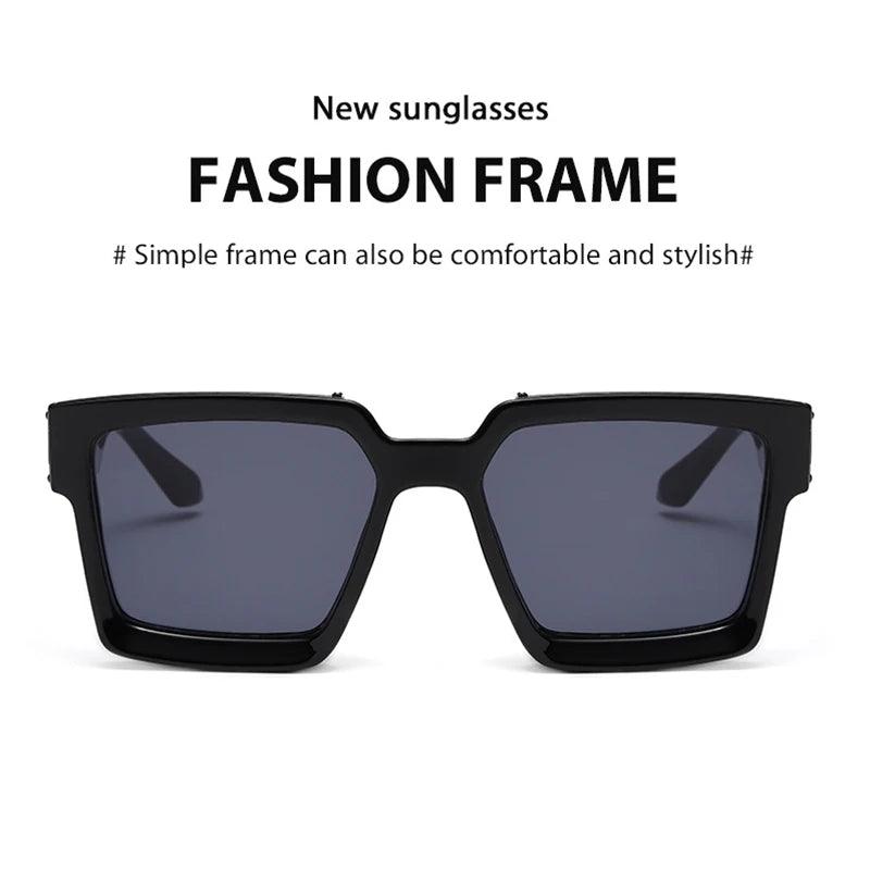 Unisex Luxury Retro Square Sunglasses - Trendy Millionaire Style with UV400 Protection