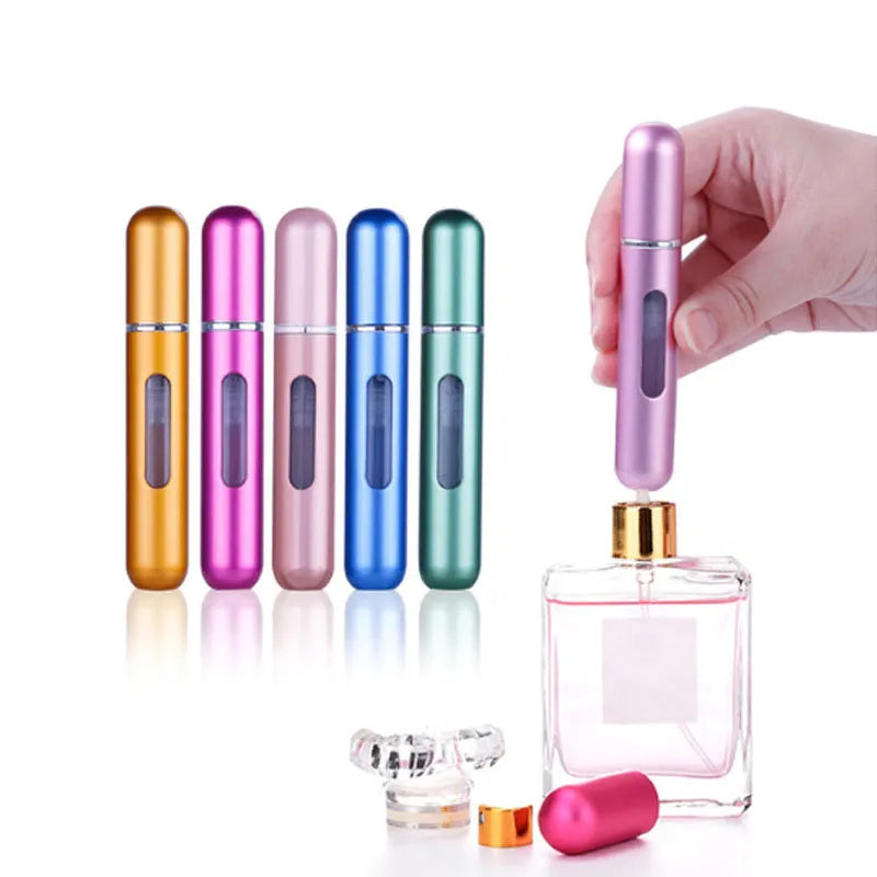 Portable Multi Color Aluminum Perfume Atomizer Bottle for Travel Essential