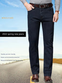 Autumn Winter Brand New High Waist Jeans Navy Blue Slim Fit