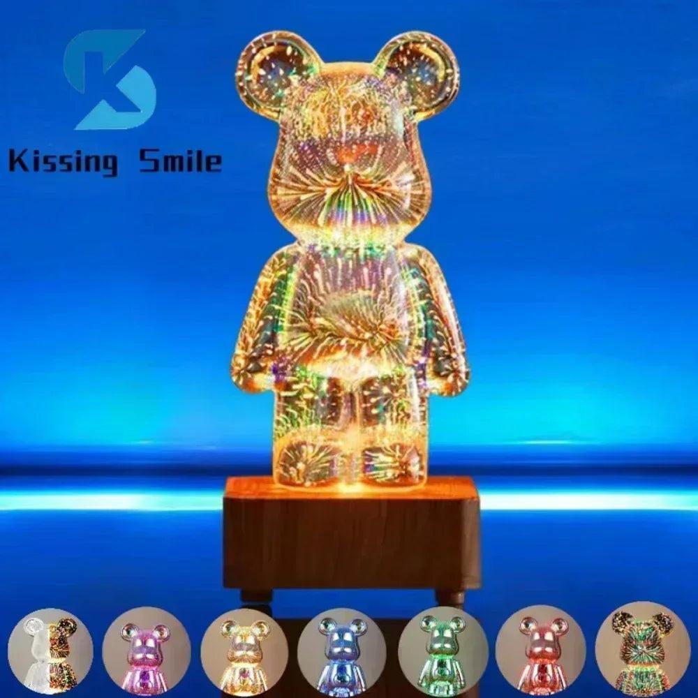 Firework Bear 3D Night Light Projector: Color Changing Ambient Lamp  ourlum.com   