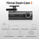 70mai Car DVR Voice Control 1080P HD Dash Cam: Night Vision & WiFi  ourlum.com 70mai Dash Cam 3 CHINA No TF Card