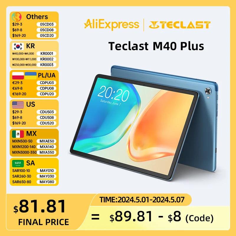 Teclast M40 Plus 10.1" Android Tablet - Powerful 8GB RAM, 128GB Storage, and Long Battery Life for Ultimate Performance