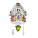 Cuckoo Clock Bird House Wall Decor Pendulum Alarm Watch: Musical Nordic Theme, Premium Quality, Unique Design, Silent Movement.  ourlum.com White-flower  