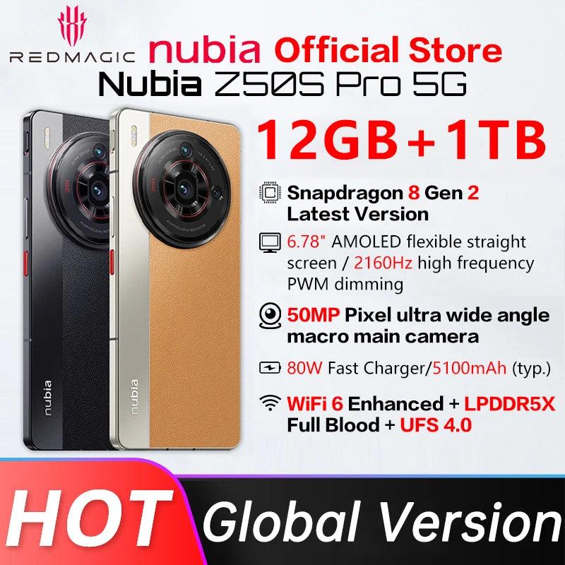 Nubia Z50s Pro 5G Smartphone - 6.78" 120Hz AMOLED, Snapdragon 8 Gen 2, 80W Fast Charging, 12GB RAM, 50MP Camera