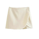 Vintage High Waist Zippered Skort Shorts Elegant Choice