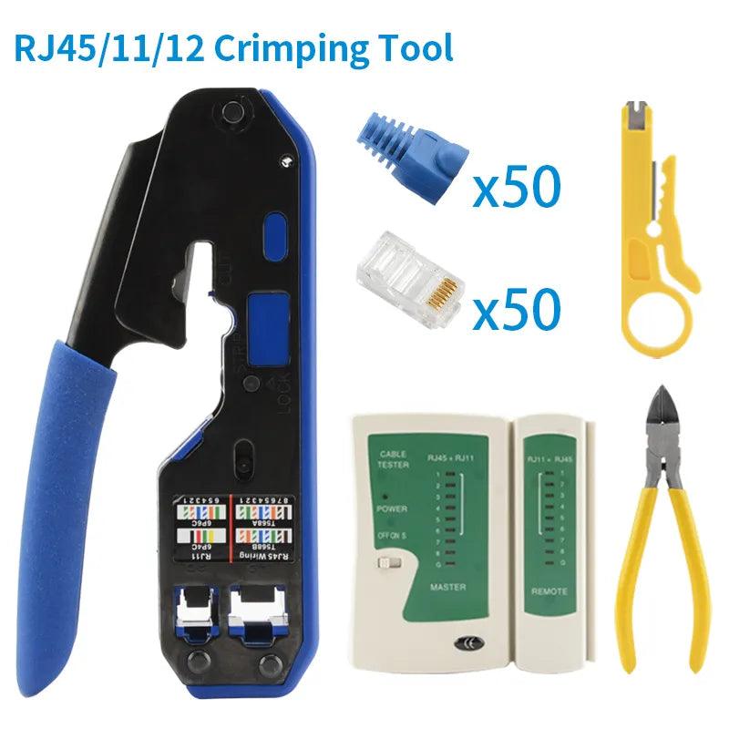 RJ45 Network Cable Crimper Kit: Efficient Wire Stripping Pliers  ourlum.com   