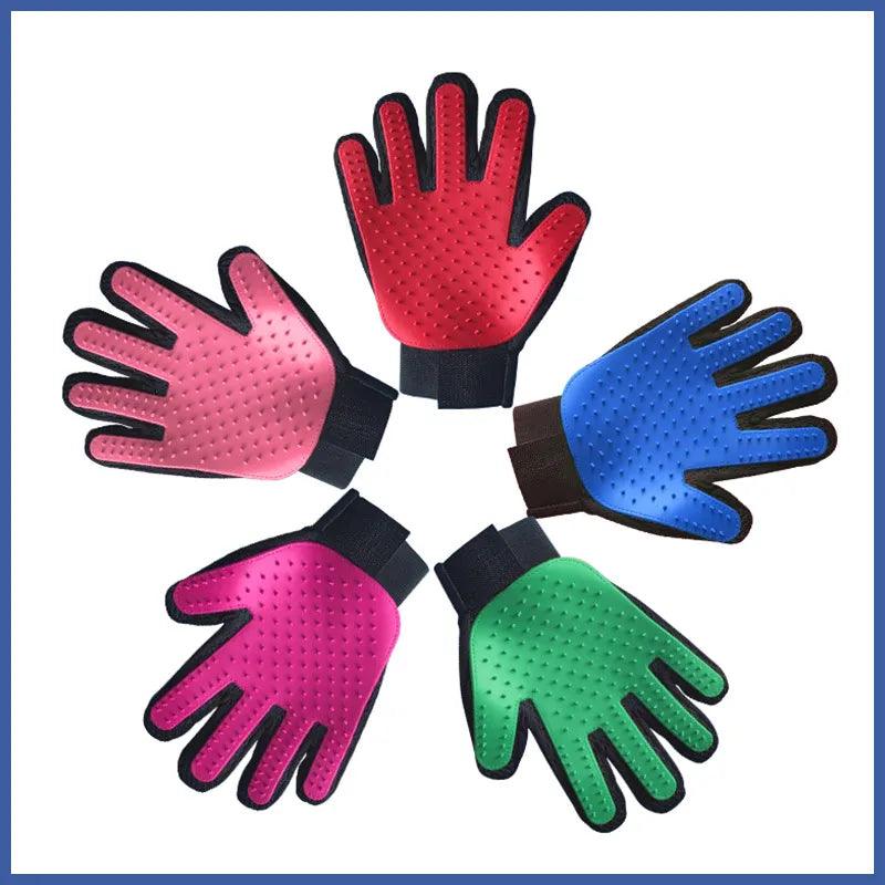 Rubber Pet Grooming Glove: Soft Massage, Hair Removal, Adjustable Fit  ourlum.com   