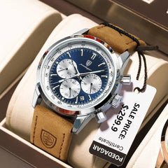 POEDAGAR Chronograph Watch: Elegant Waterproof Timepiece for Men