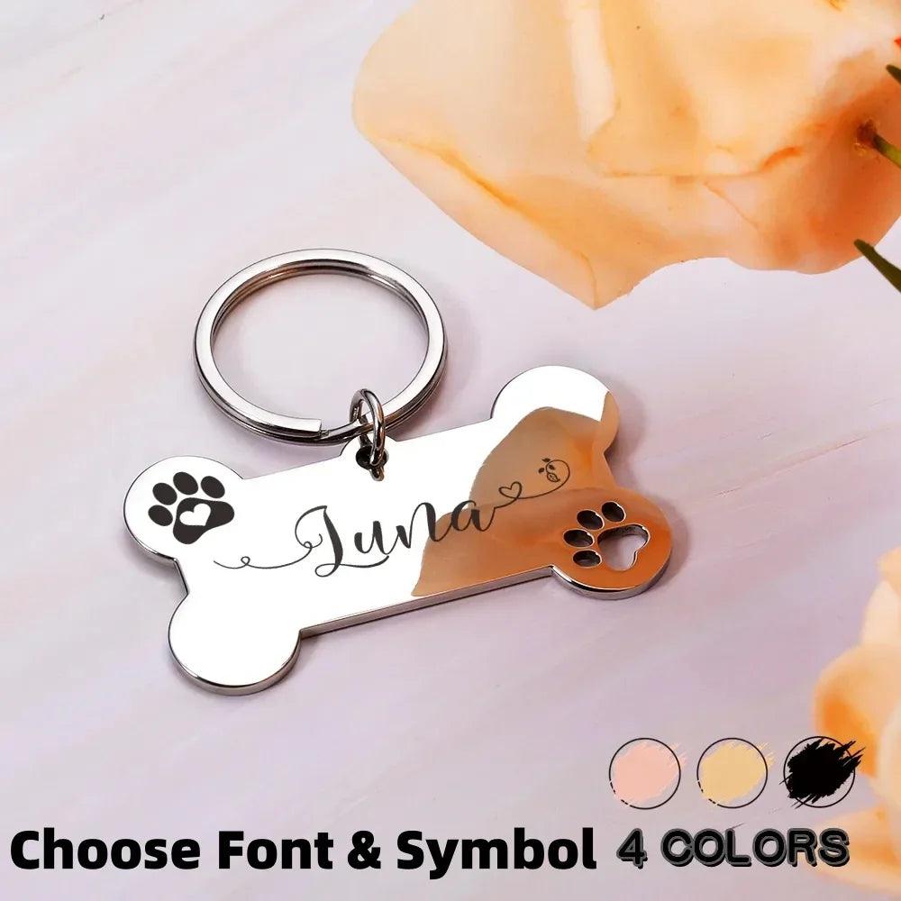 Personalized Stainless Steel Pet Tags with Engraving for Dogs and Cats - Customizable Design  ourlum.com   
