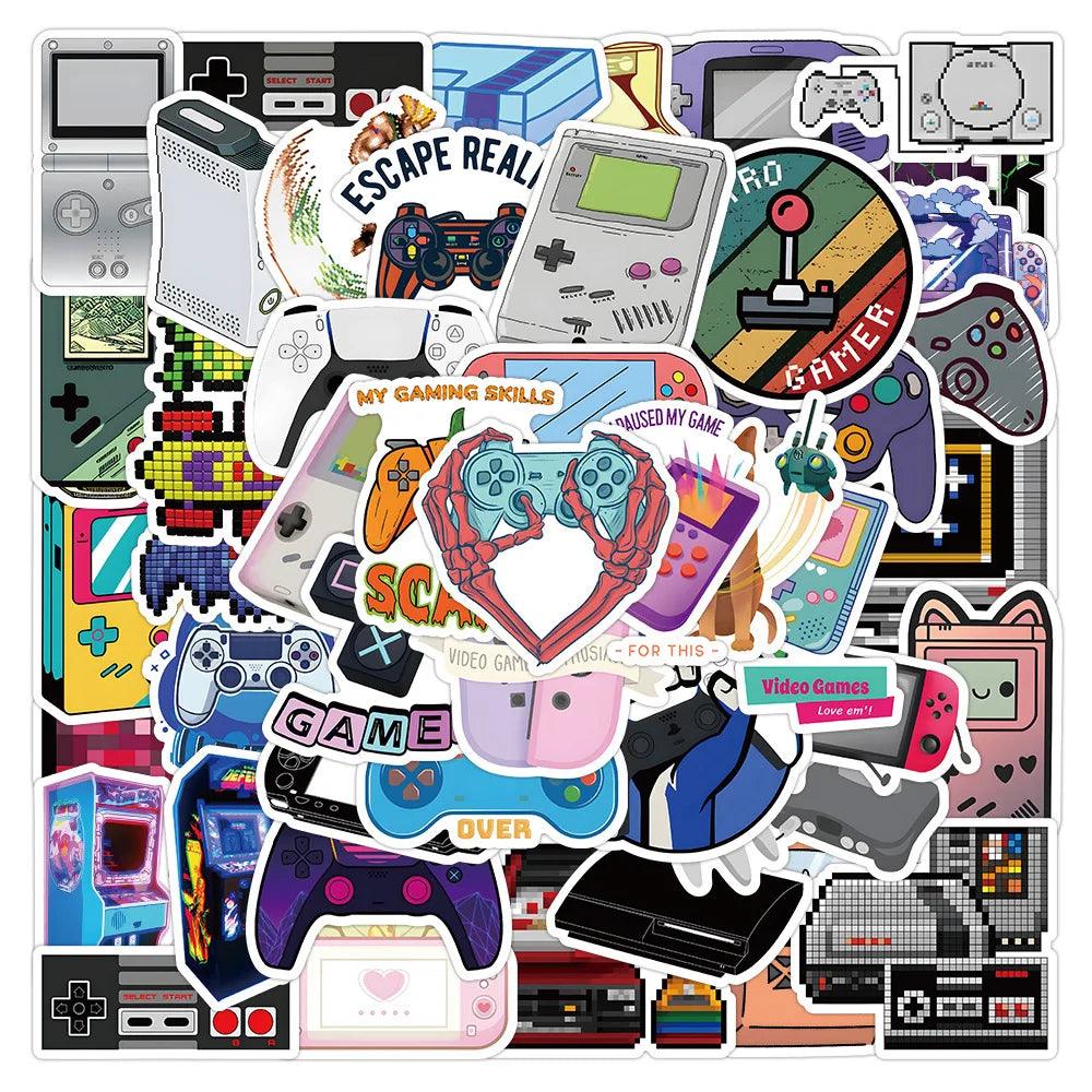 10/25/50pcs Retro Video Games Graffiti Stickers Gamepad for Gamer DIY Suitcase Phone Guitar Laptop Car Motorcycle Skateboard  ourlum.com 50pcs all  