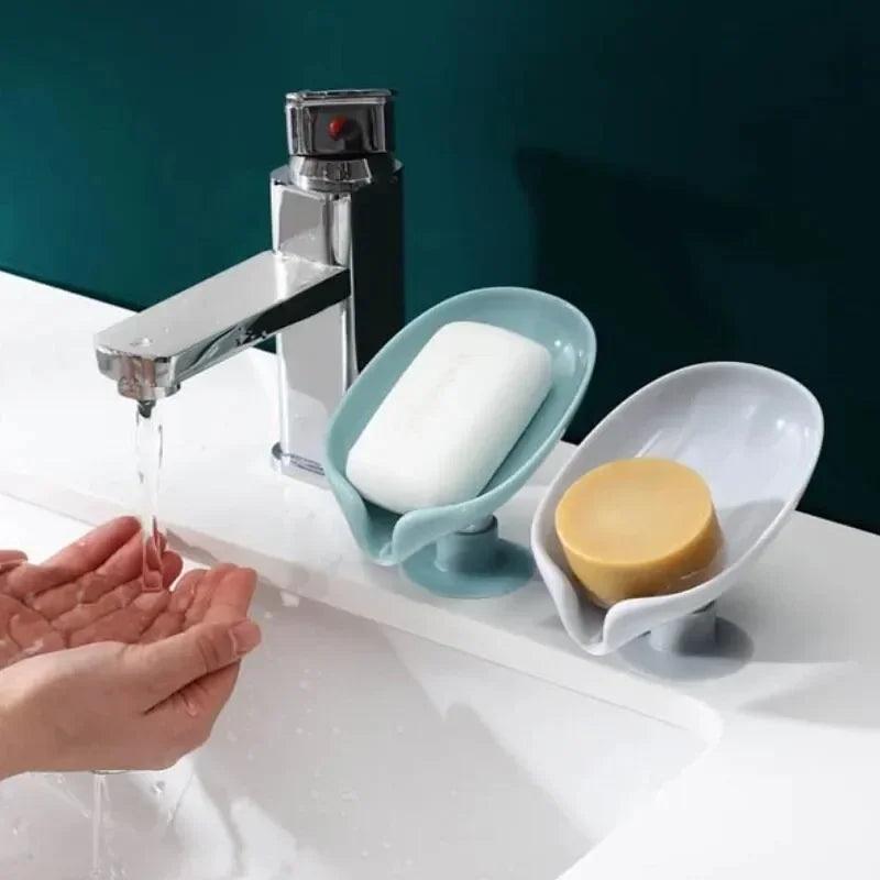 Leaf Shape Soap Holder: Durable Box with Suction Cup - Shower Essential  ourlum.com   